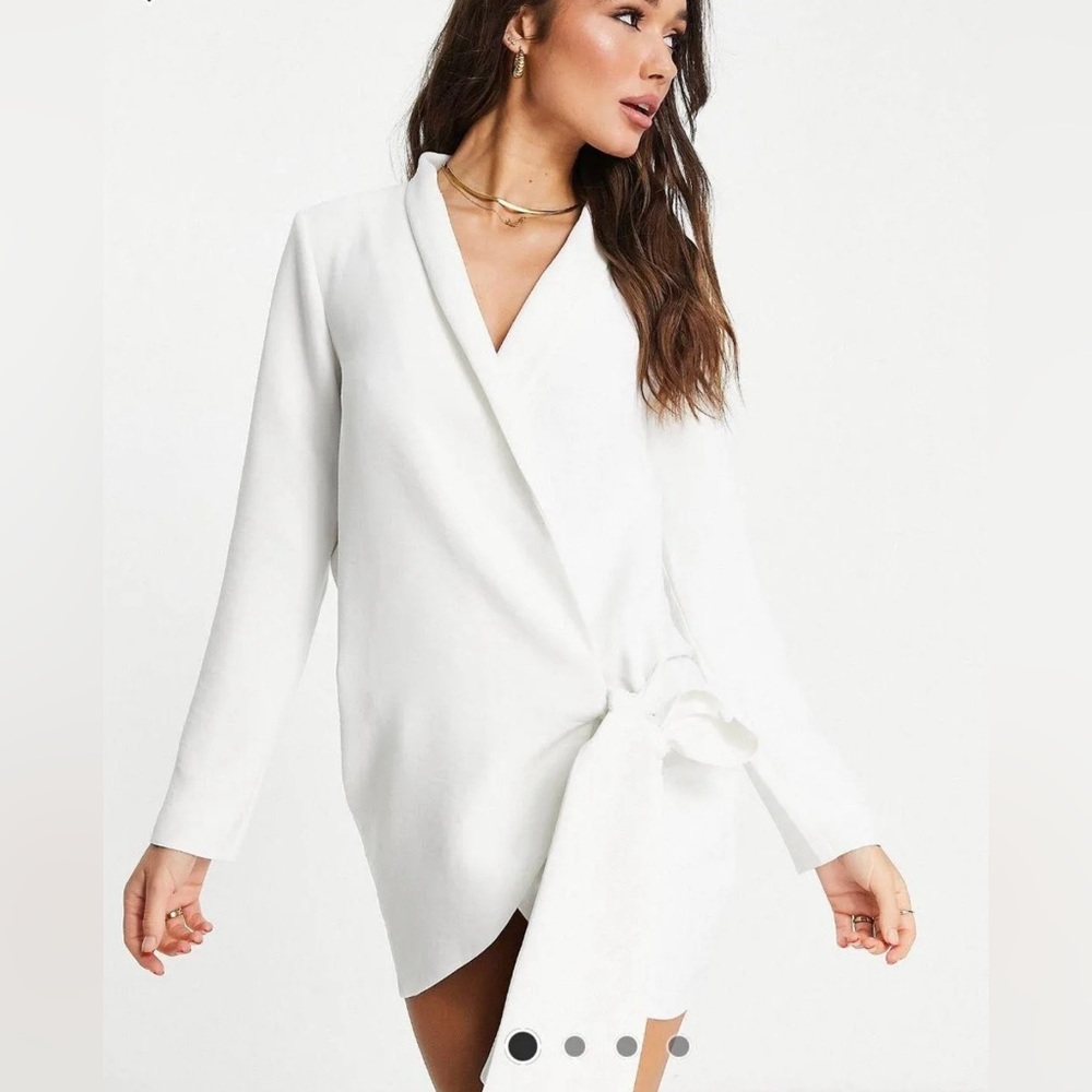 White blazer mini dress